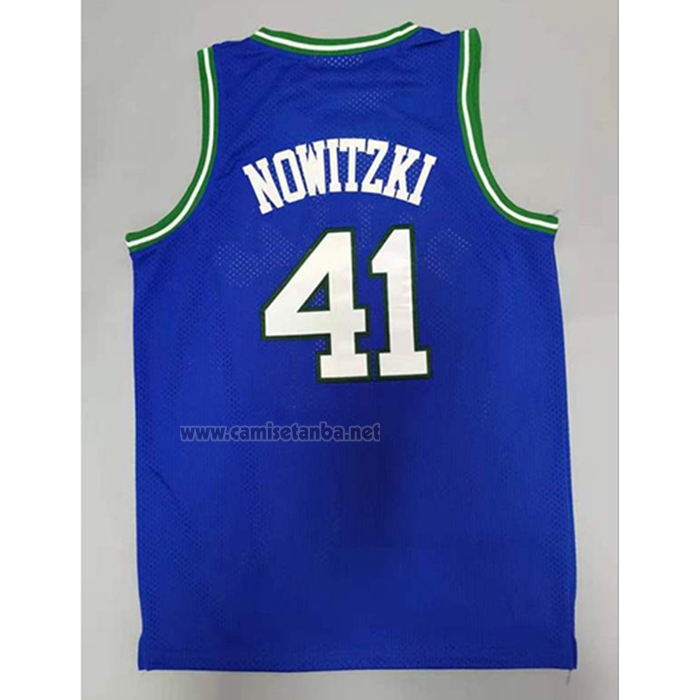 Camiseta Dallas Mavericks Dirk Nowitzki #41 Mitchell & Ness 1998-99 Azul